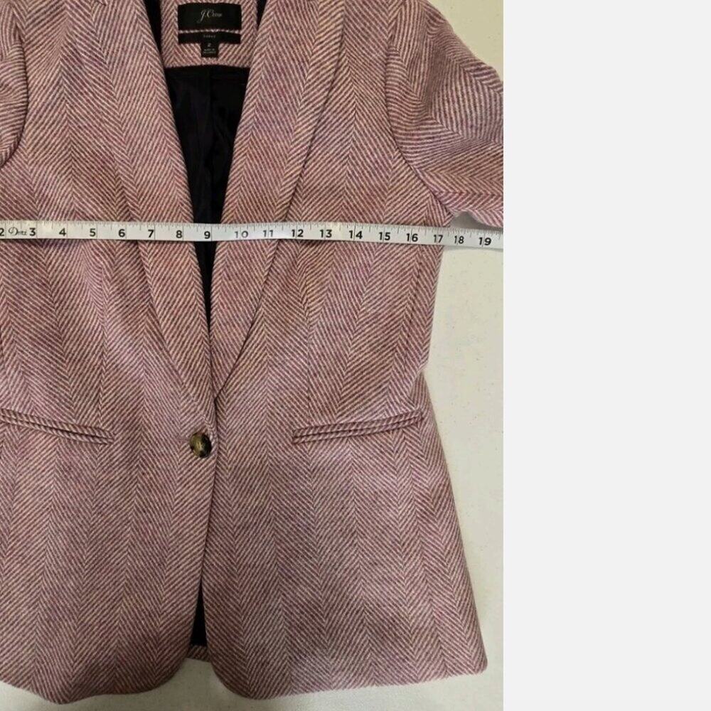 J. Crew Parke Blazer English Herringbone Wool Pink 2 Single Button Jacket - Picture 7 of 12